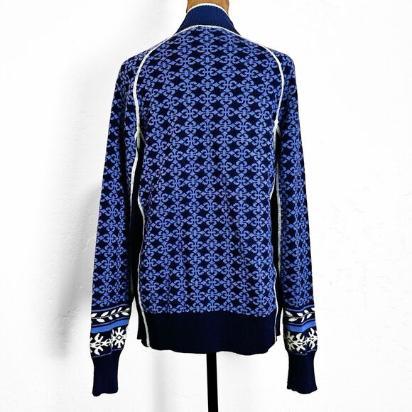 Women Merino Wool Fair Isle Sweater L Preppy Cabincore Lightweight Knit Sporty - Picture 4 of 10